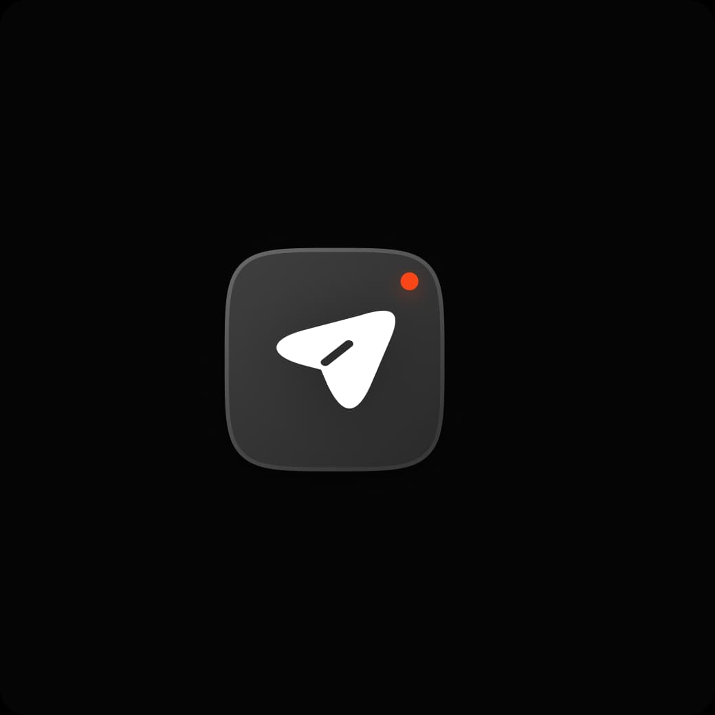 Telegram paper-plane app icon with a notification dot